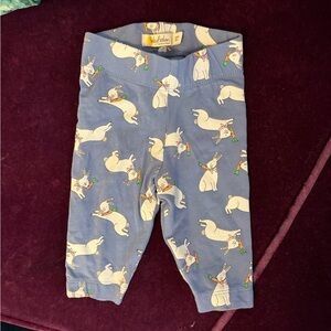 Baby Boden Blue Leggings with Bunny Print